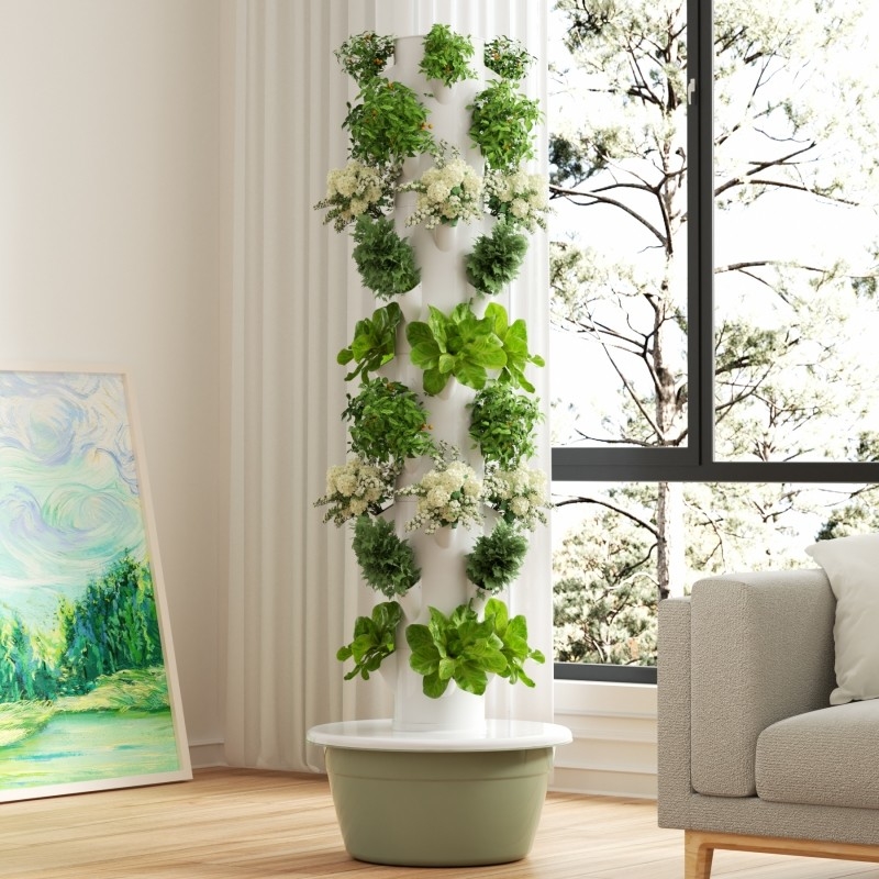 Jardin intérieur 5 couches système hydroponique sans sol pétale Tour de culture avec lumière LED