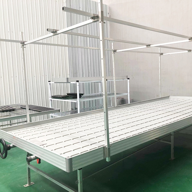 Éboulement et débit 4FT*8FT verticale hydroponique banc à rouleaux mobile Table de culture avec poteau